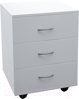 Тумба МДК ТБ3 выкатная с 3 ящиками 454x456x530 (белый) - фото