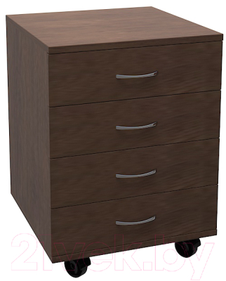 Тумба МДК ТБ4 выкатная с 4 ящиками 454x456x530 (венге) - фото
