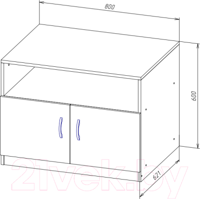 Тумба МДК ТБО для оргтехники 800x621x600 (венге)