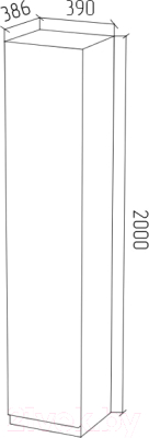 Стеллаж МДК СЛУ2 узкий закрытый 390x386x2000 (дуб млечный)