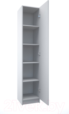 Стеллаж МДК СЛУ2 узкий закрытый 390x386x2000 (белый)