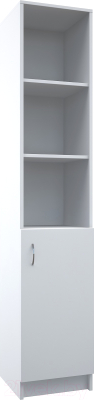 Стеллаж МДК СЛУ3 узкий закрытый 390x386x2000 (белый) - фото