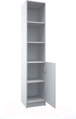 Стеллаж МДК СЛУ3 узкий закрытый 390x386x2000 (белый)