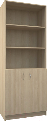Стеллаж МДК СЛШ3 широкий с 2 дверьми и полками 780x386x2000 (дуб млечный) - фото