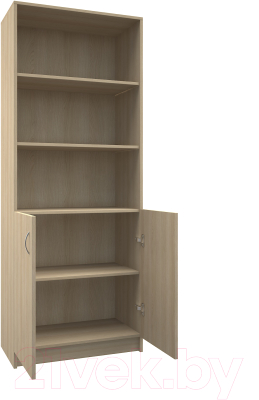 Стеллаж МДК СЛШ3 широкий с 2 дверьми и полками 780x386x2000 (дуб млечный)
