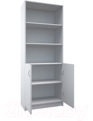 Стеллаж МДК СЛШ3 широкий с 2 дверьми и полками 780x386x2000 (белый)