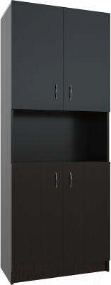 Стеллаж МДК СЛШ4 широкий с 4 дверьми и полками 780x386x2000 (венге) - фото