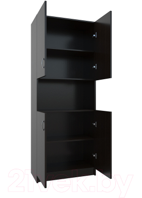 Стеллаж МДК СЛШ4 широкий с 4 дверьми и полками 780x386x2000 (венге)