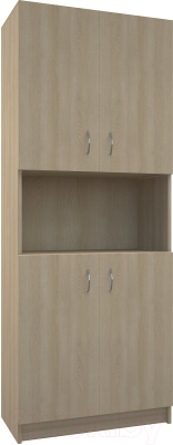 Стеллаж МДК СЛШ4 широкий с 4 дверьми и полками 780x386x2000 (дуб млечный) - фото