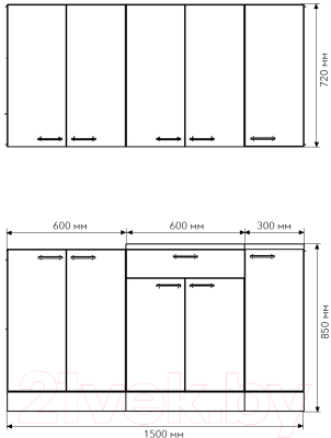 Кухонный гарнитур Агута Альфа 1.5