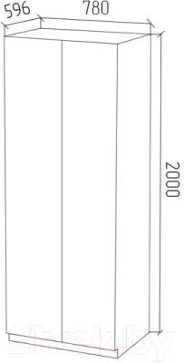 Шкаф МДК ШК1 для одежды 2-х дверный 780x596x2000