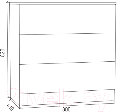 Комод МДК КМ1 с 3 ящиками 820x800x418 (венге)