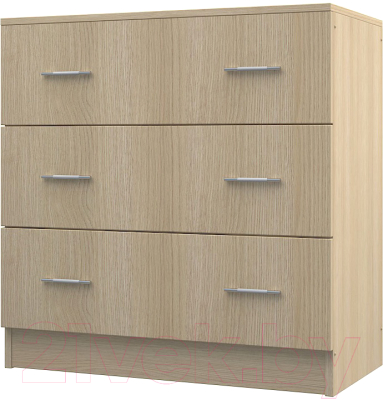 Комод МДК КМ1 с 3 ящиками 820x800x418 (дуб млечный) - фото