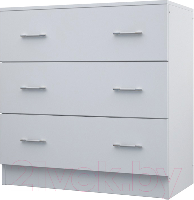 Комод МДК КМ1 с 3 ящиками 820x800x418 (белый) - фото