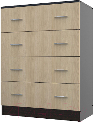 Комод МДК КМ2 с 4 ящиками 1050x800x418 (венге/дуб млечный) - фото