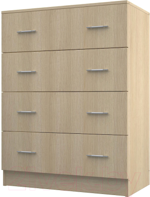 Комод МДК КМ2 с 4 ящиками 1050x800x418 (дуб млечный) - фото