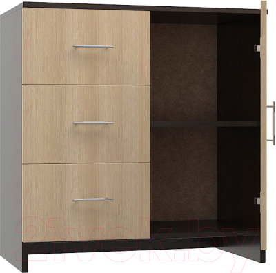 Тумба МДК КМ1Д с ящиками и дверками 820x800x418 (венге/дуб млечный)