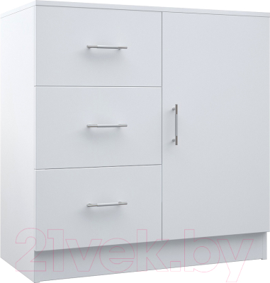 Тумба МДК КМ1Д с ящиками и дверками 820x800x418 (белый) - фото