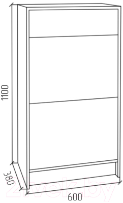 Тумба для обуви МДК ПРО 1100x600x400 (венге/дуб млечный)