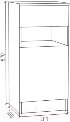 Тумба МДК ПРТ1 с ящиком 870x400x400 (венге/дуб млечный)