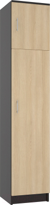 Шкаф-пенал МДК ПРСЗ закрытый 2020x400x400 (венге/дуб млечный) - фото
