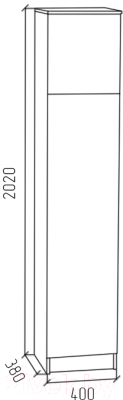 Шкаф-пенал МДК ПРСЗ закрытый 2020x400x400 (белый)