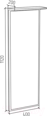 Зеркало МДК ПРЗ 400x1120x200 (белый)