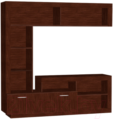 Стенка МДК ГТ4 центральный для гостиной 1704x1702x413 (венге) - фото