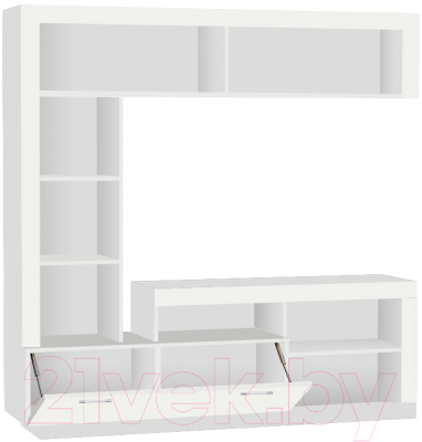 Стенка МДК ГТ4 центральный для гостиной 1704x1702x413 (белый)