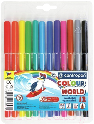 Фломастеры Centropen Цветной мир Пингвины / 7550/12 TP - фото