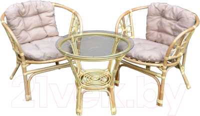 Комплект садовой мебели Garden Story Багамы Мини / CV-14H (бежевый/медовый) - фото