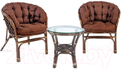 Комплект садовой мебели Garden Story Багамы Мини / CV-12C (коньячный/коричневый) - фото