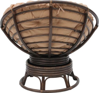 Кресло-качалка Garden Story Папасан Roker D100 вращающееся / CV-18C (бежевый/коньячный)