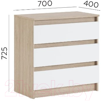 Комод Алисия Лайт-1 / АЯ.18.06.02.08 (палермо/белый)