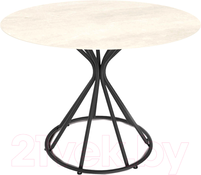 Обеденный стол Sheffilton SHT-TU4-1/TT21-6 90 керамика (черный муар/песчаное облако) - фото