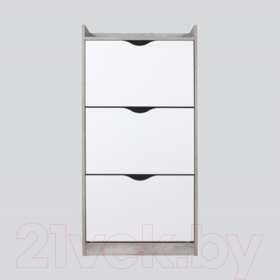 Тумба для обуви Аквилон ШО-63Б (цемент светлый/белое сияние)