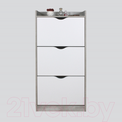 Тумба для обуви Аквилон ШО-63Б (цемент светлый/белое сияние)