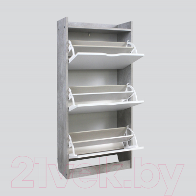 Тумба для обуви Аквилон ШО-63Б (цемент светлый/белое сияние)