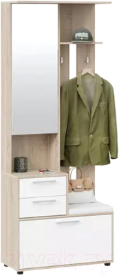 Секция в прихожую ТриЯ Витра комбинированная тип 1 (дуб сонома/белый ясень)