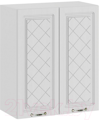 Шкаф навесной для кухни ТриЯ Бьянка 1В6 (белый/дуб белый) - фото