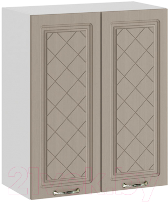 Шкаф навесной для кухни ТриЯ Бьянка 1В6 (белый/дуб кофе) - фото