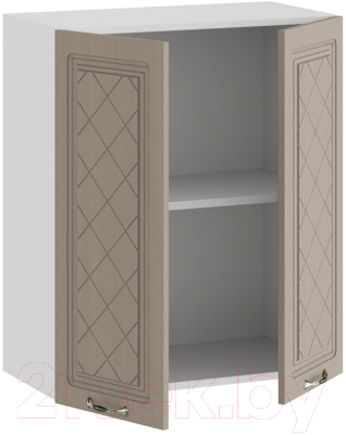 Шкаф навесной для кухни ТриЯ Бьянка 1В6 (белый/дуб кофе)