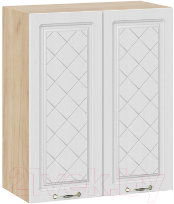 Шкаф навесной для кухни ТриЯ Бьянка 1В6 (дуб крафт золотой/дуб белый) - фото