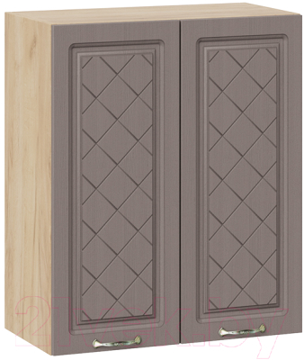 Шкаф навесной для кухни ТриЯ Бьянка 1В6 (дуб крафт золотой/дуб серый) - фото