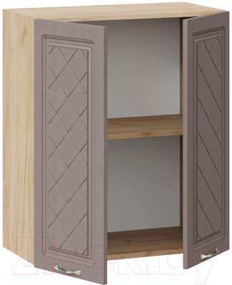 Шкаф навесной для кухни ТриЯ Бьянка 1В6 (дуб крафт золотой/дуб серый)