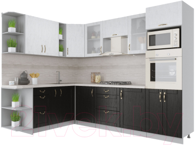 Готовая кухня Интерлиния Мила Крафт 1.88x2.8 левая - фото