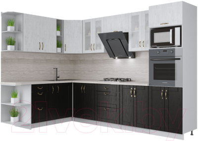 Готовая кухня Интерлиния Мила Крафт 1.88x3.0 левая - фото