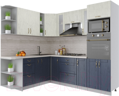 Готовая кухня Интерлиния Мила Крафт 1.88x2.4 левая - фото