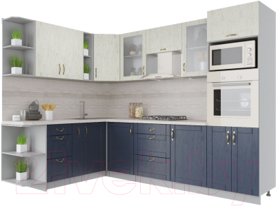 Готовая кухня Интерлиния Мила Крафт 1.88x2.8 левая - фото