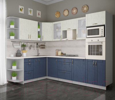 Готовая кухня Интерлиния Мила Крафт 1.88x2.8 левая